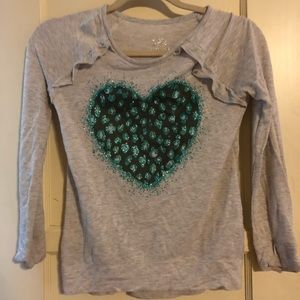 Justice girls heart shirt - size 8